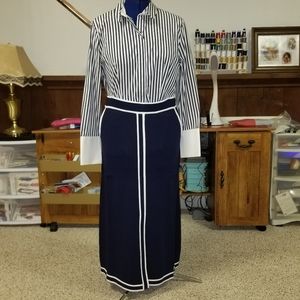 Eva Mendes two piece skirt and shirt set